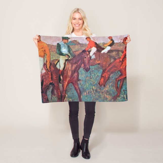 Jockey and Horse, Edgar Degas Fleece Blanket (In Situ)