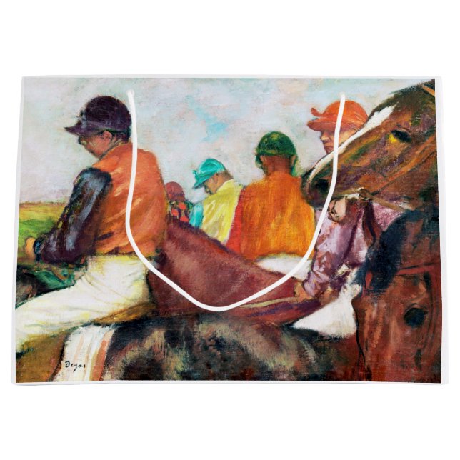 Jockey and Horse, Edgar Degas Large Gift Bag (Front)