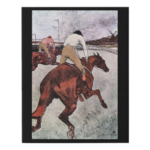 Jockey and Race Horse, Lautrec Faux Canvas Print