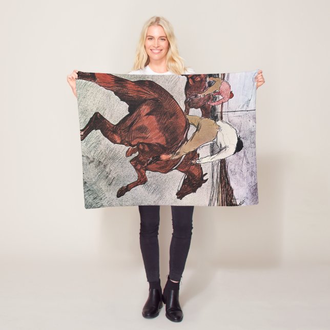 Jockey and Race Horse, Lautrec Fleece Blanket (In Situ)