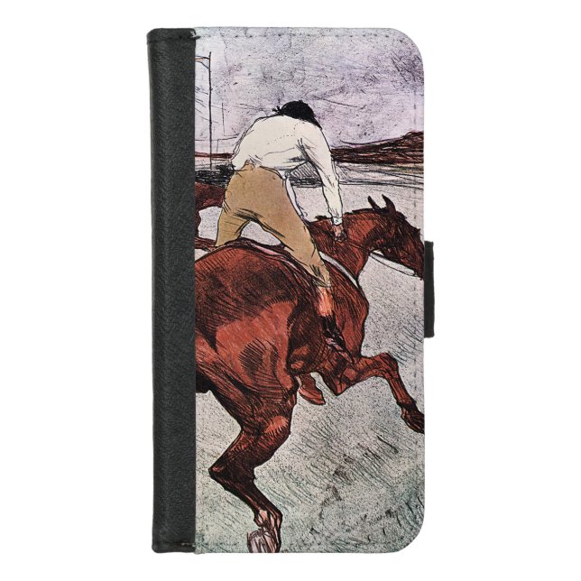 Jockey and Race Horse, Lautrec iPhone Wallet Case (Front)