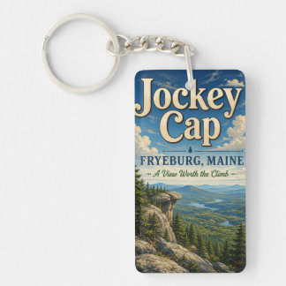 Jockey Cap Fryeburg Maine Rectangle Acrylic Keycha Keychain