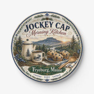 Jockey Cap Morning Kitchen Fryeburg Maine Melamine Paper Plates