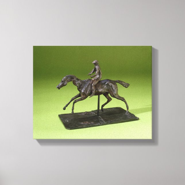 Jockey on a Horse (bronze) Canvas Print (Front)