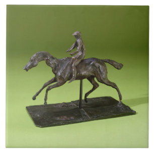 Jockey on a Horse (bronze) Ceramic Tile