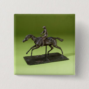 Jockey on a Horse (bronze) Pinback Button