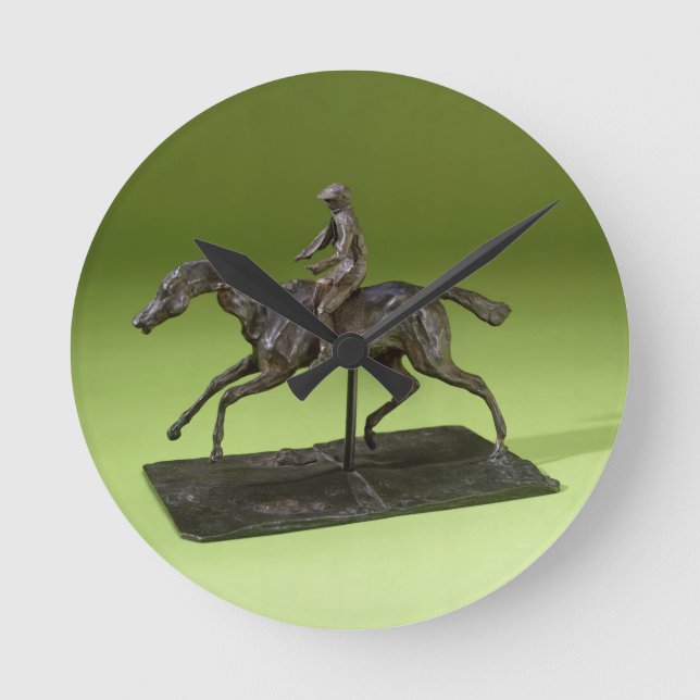 Jockey on a Horse (bronze) Round Clock (Front)