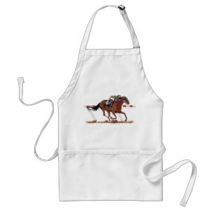 Jockey On Racehorse Adult Apron