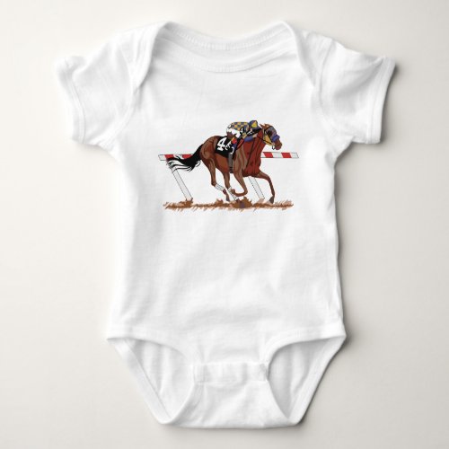 Jockey On Racehorse Baby Bodysuit