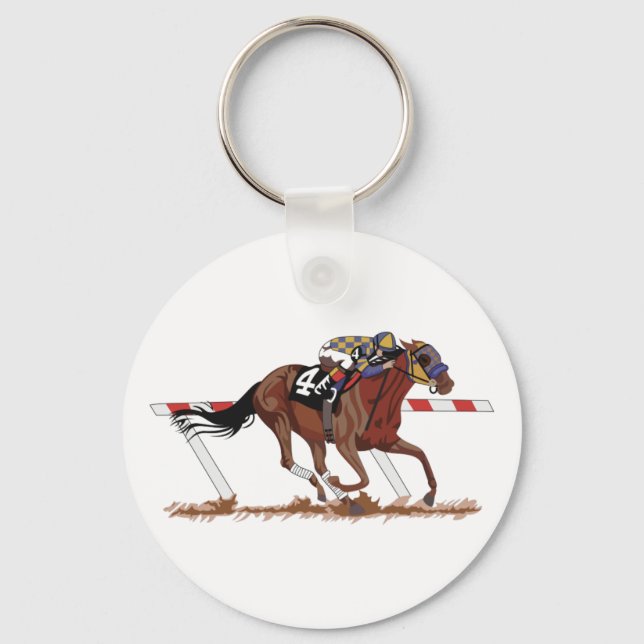 Jockey on Racehorse Keychain (Front)
