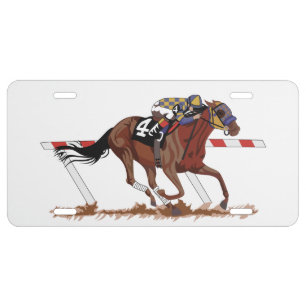 Jockey On Racehorse License Plate