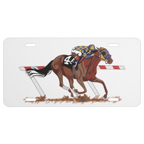 Jockey On Racehorse License Plate