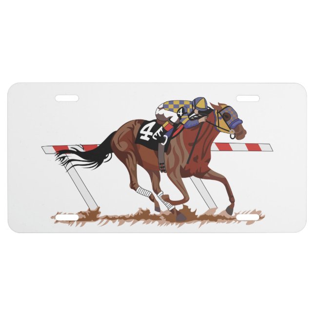 Jockey On Racehorse License Plate (Front)