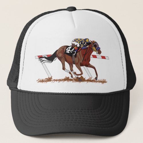 Jockey On Racehorse Trucker Hat