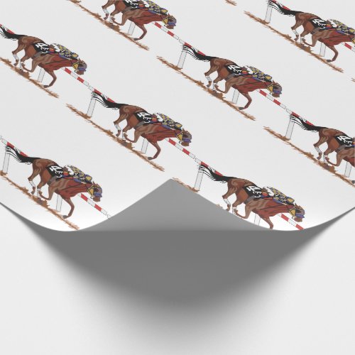 Jockey On Racehorse Wrapping Paper