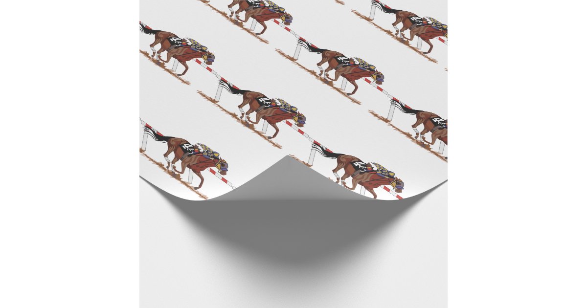 Jockey On Racehorse Wrapping Paper | Zazzle
