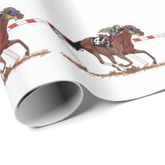 Jockey On Racehorse Wrapping Paper | Zazzle
