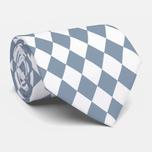 Jockey Silks Diamond Dusty Blue and White Neck Tie