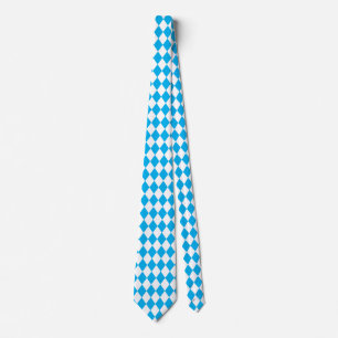 Jockey Silks Diamond Light Blue and White Neck Tie