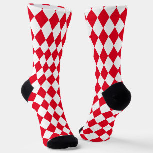 Jockey Silks Diamond Red and White Socks