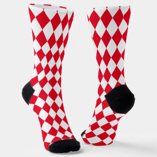 Jockey Silks Diamond Red and White Socks