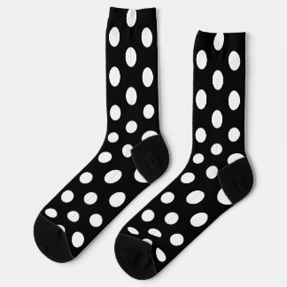 Jockey Silks Dots White on Black Derby Polka Dot Socks