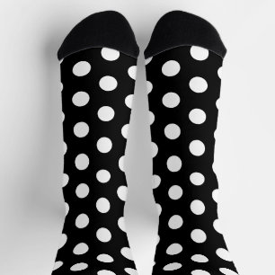 Jockey Silks Dots White on Black Derby Polka Dot Socks