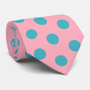 Jockey Silks Green Blue Dots on Pink Derby Neck Tie