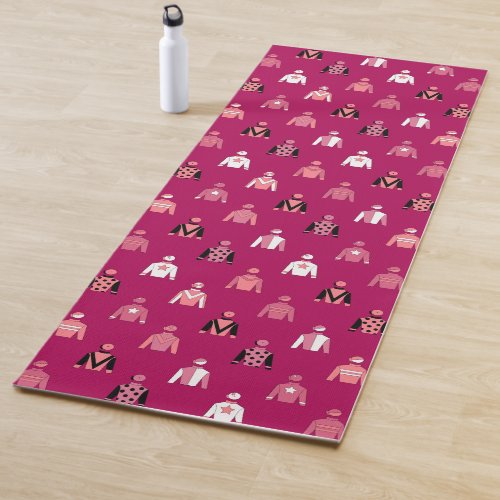 Jockey Silks Pink Horseracing Yoga Mat