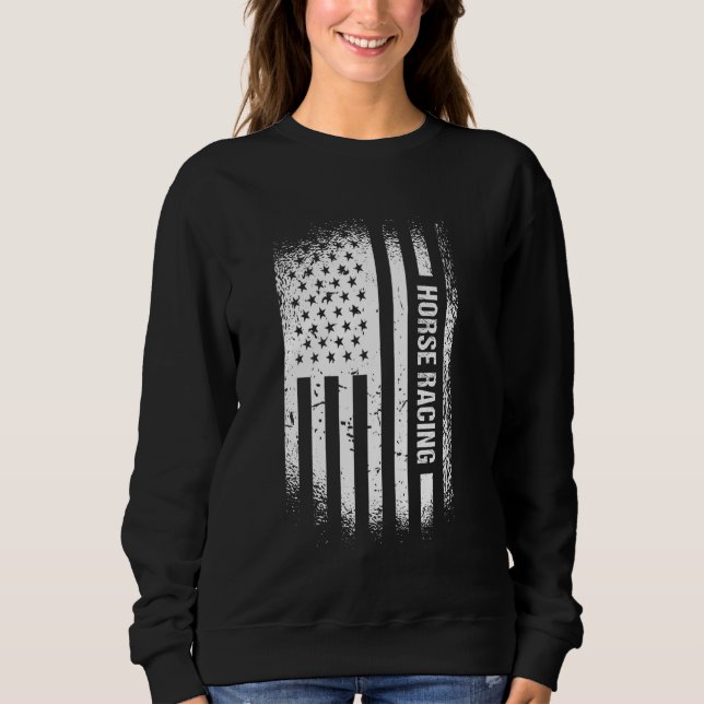 Jockey Us Flag Horse Racing Sweatshirt (Front)