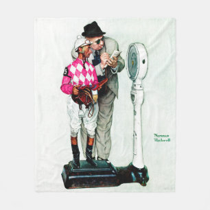 Jockey Weighing In by Norman Rockwell Fleece Blanket
