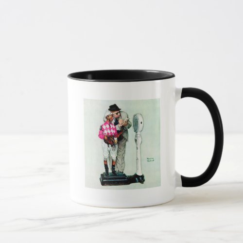 Jockey Weighing In by Norman Rockwell Mug