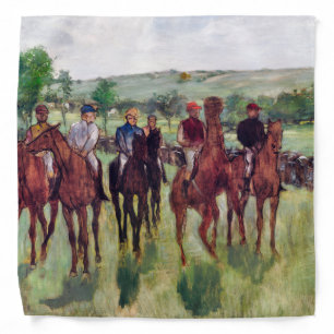 Jockeys and Race Horses, Edgar Degas Bandana