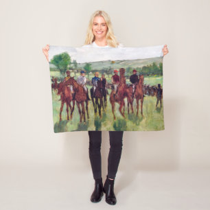 Jockeys and Race Horses, Edgar Degas Fleece Blanket