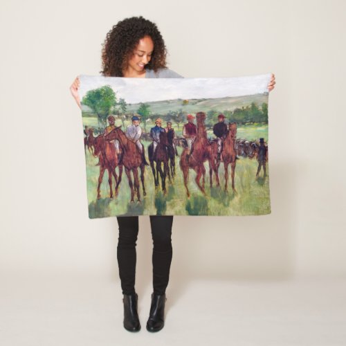 Jockeys and Race Horses Edgar Degas Fleece Blanket