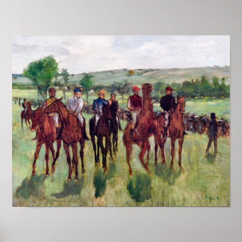 Jockeys and Race Horses Edgar Degas Poster