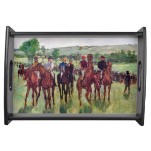 Jockeys and Race Horses, Edgar Degas Serving Tray