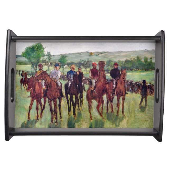 Jockeys and Race Horses, Edgar Degas Serving Tray (Front)