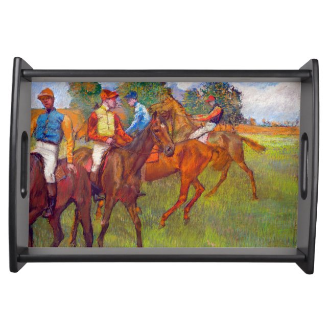 Jockeys and Race Horses, Edgar Degas Serving Tray (Front)