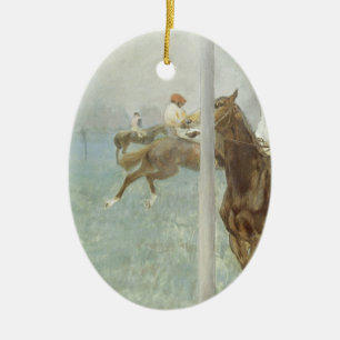 Jockeys Before the Race by Edgar Degas Ceramic Ornament