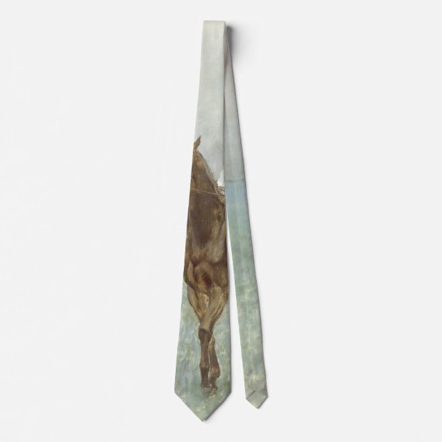 Jockeys Before the Race by Edgar Degas Neck Tie (Front)