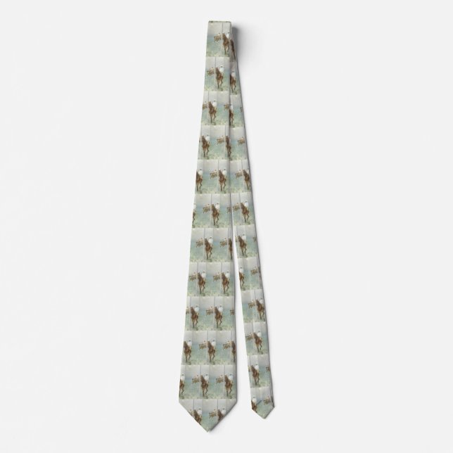 Jockeys Before the Race by Edgar Degas Neck Tie (Front)