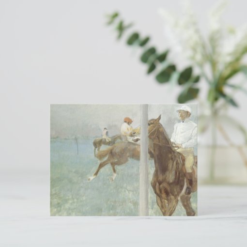 Jockeys Before the Race by Edgar Degas Postcard Zazzle