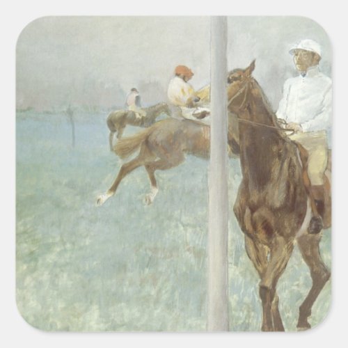 Jockeys Before the Race by Edgar Degas Square Sticker