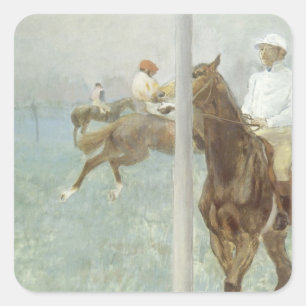 Jockeys Before the Race by Edgar Degas Square Sticker