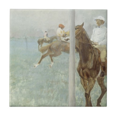 Jockeys Before the Race by Edgar Degas Tile