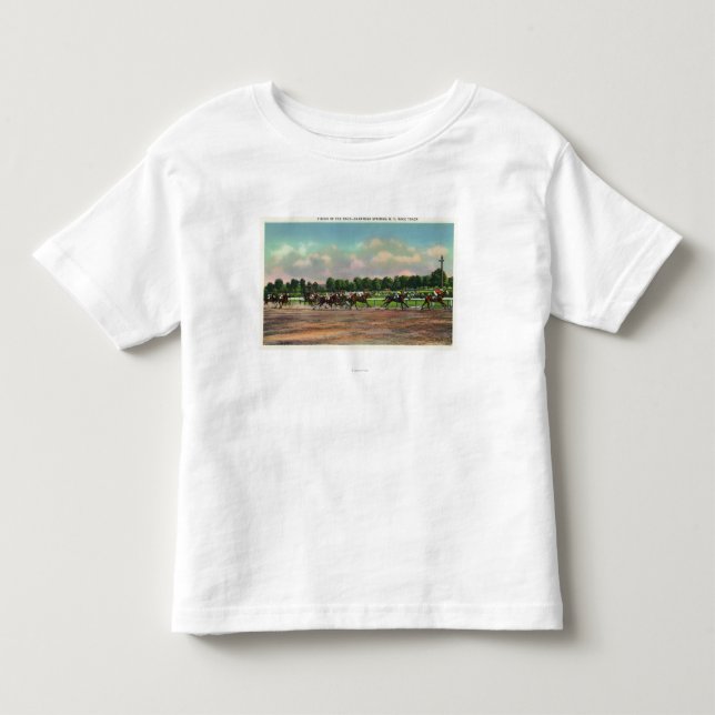 Jockeys Finishing Horse Race at Race Track Toddler T-shirt (Front)