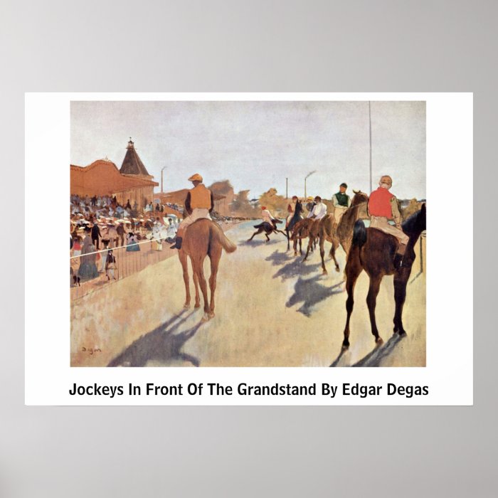 Jockeys In Front Of The Grandstand By Edgar Degas Print