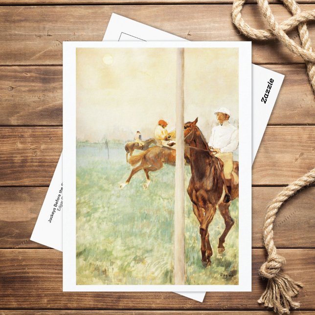 Jockeys Race Flagpole Edgar Degas Postcard (Creator Uploaded)