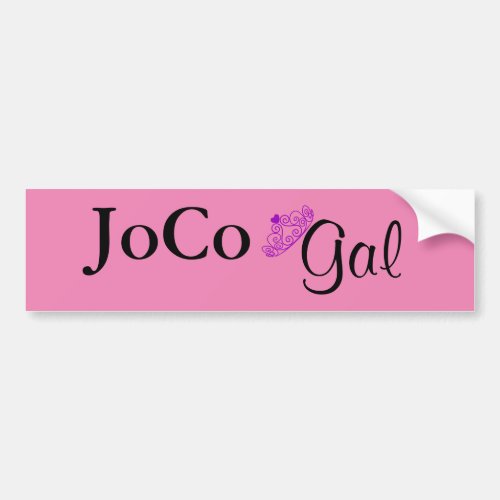 JoCo Gal on pink Bumper Sticker